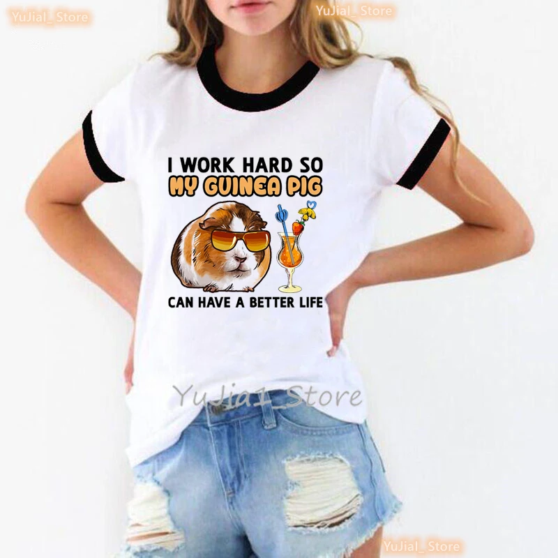 

I Work Hard So My Guinea Pig/Frenchie/Bulldog/Chihuahua Can Have A Better Life Print Tshirt Women Lover Dogs T Shirt Femme Tops