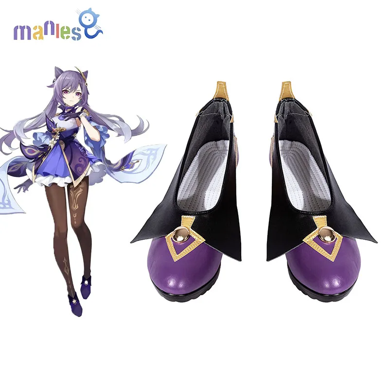 

Manles Game Genshin Impact Keqing Cosplay Shoes Ke Qing Impact Halloween