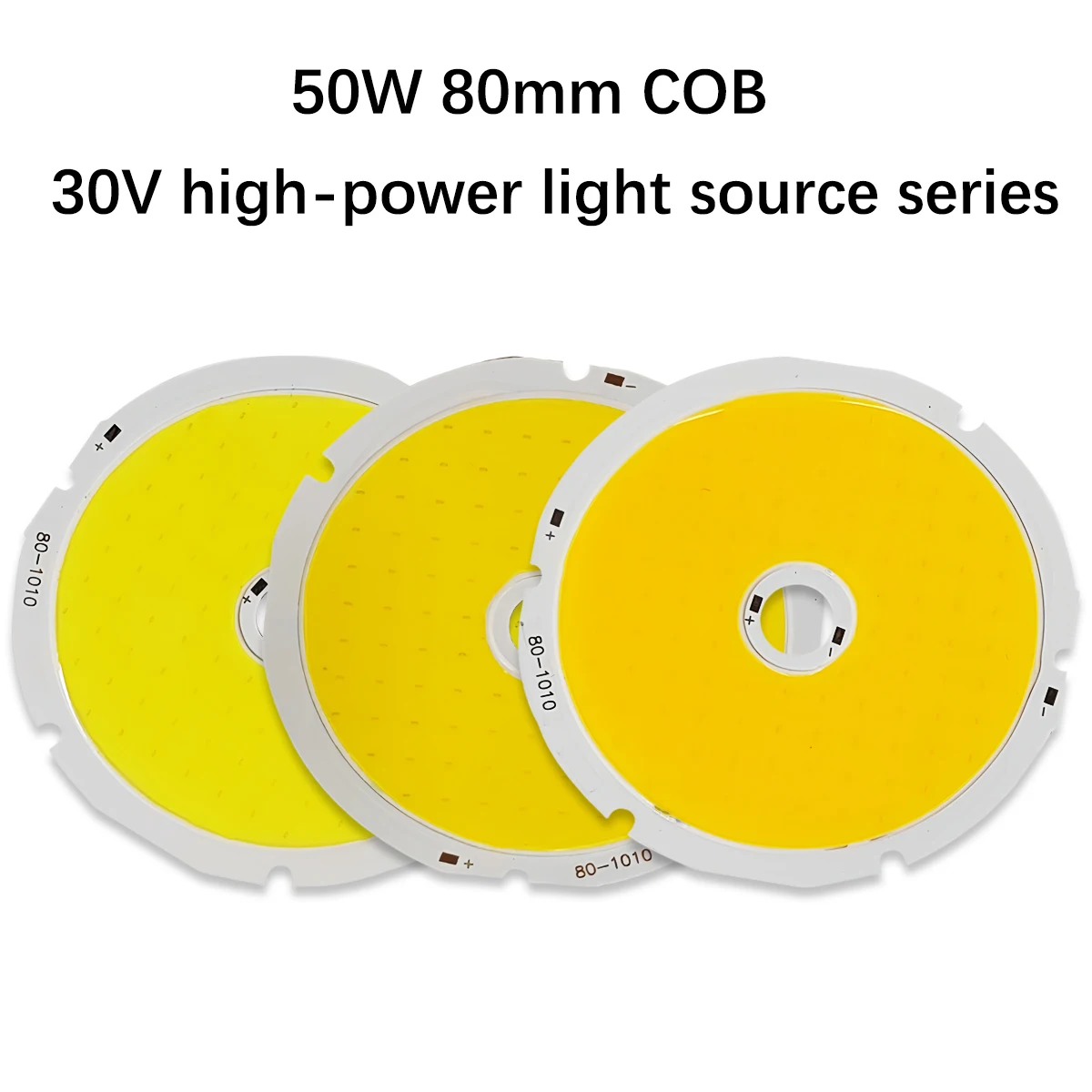 Annular 80mm Power COB LED Modules 50W 5000 Lumen Light Source for DIY Bulb Downlight Warm Cool White Input DC 30-33V 1500mA