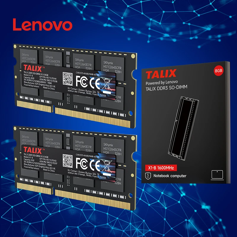 La más reciente memoria RAM para computadora portátil Lenovo Talix DDR3 de 4 GB y 8 GB, memoria DDR 3 SO-DIMM de 1600 Mhz, mejora el rendimiento de la memoria de la computadora portátil