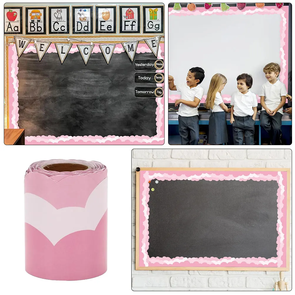 

Cloud Border Sticker Bulletin Board Borders Black Printable for Coated Paper Stickers Trim Boards Office Decorations