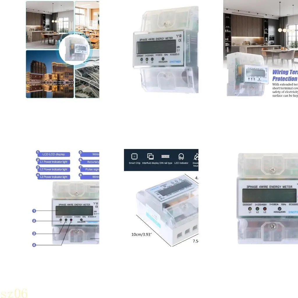 

Q2Q4 High Precisions Three Phase Electricity Meter with LCD Display 380V Calibrated for Energy Measurement Quick Fixing