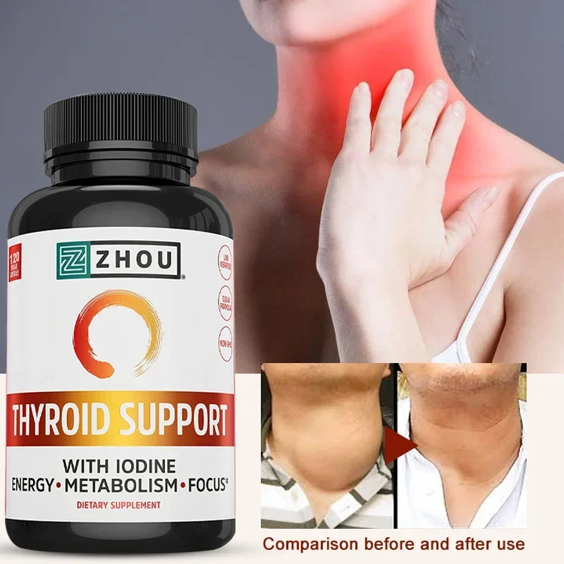 Premium Complex Capsules for Thyroid Support and Relieve Fatigue with Iodine, Magnesium, and Vitamin B12