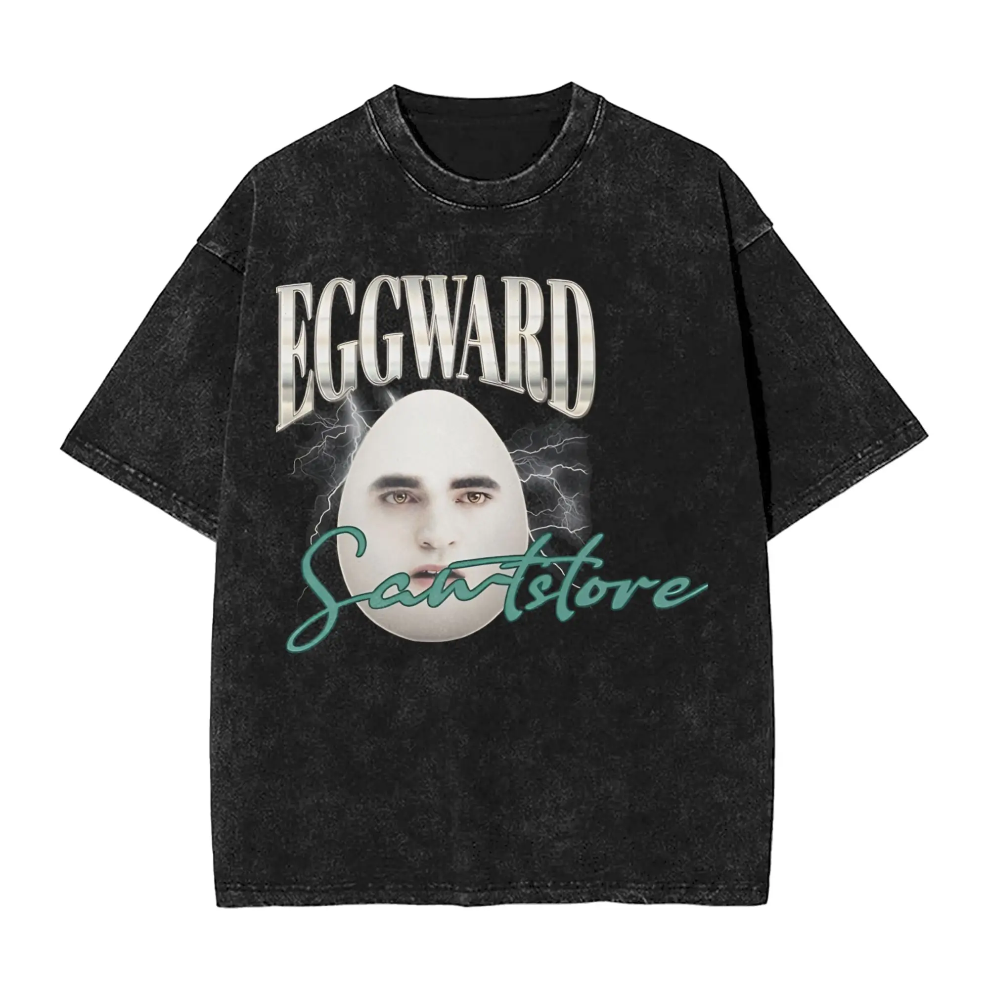 Eggward Silly Meme Parody Egg Edward Outfit Washed T Shirts for Men Women Streetwear Hip Hop T-Shirts Printed  Tees Tops