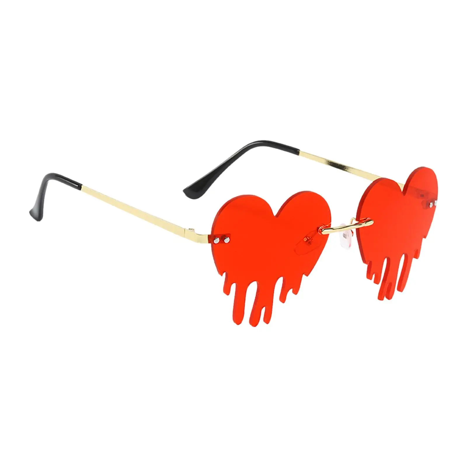 Fashion Dripping Heart Personality Party Eye Glasses Frameless