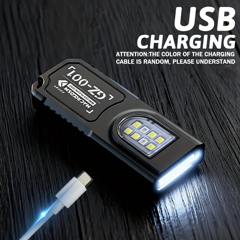 Mini Keychain Flashlight with Magnet Rechargeable Multifunction Torch Lamp Portable Clip on Flashlight Waterproof Camping Light