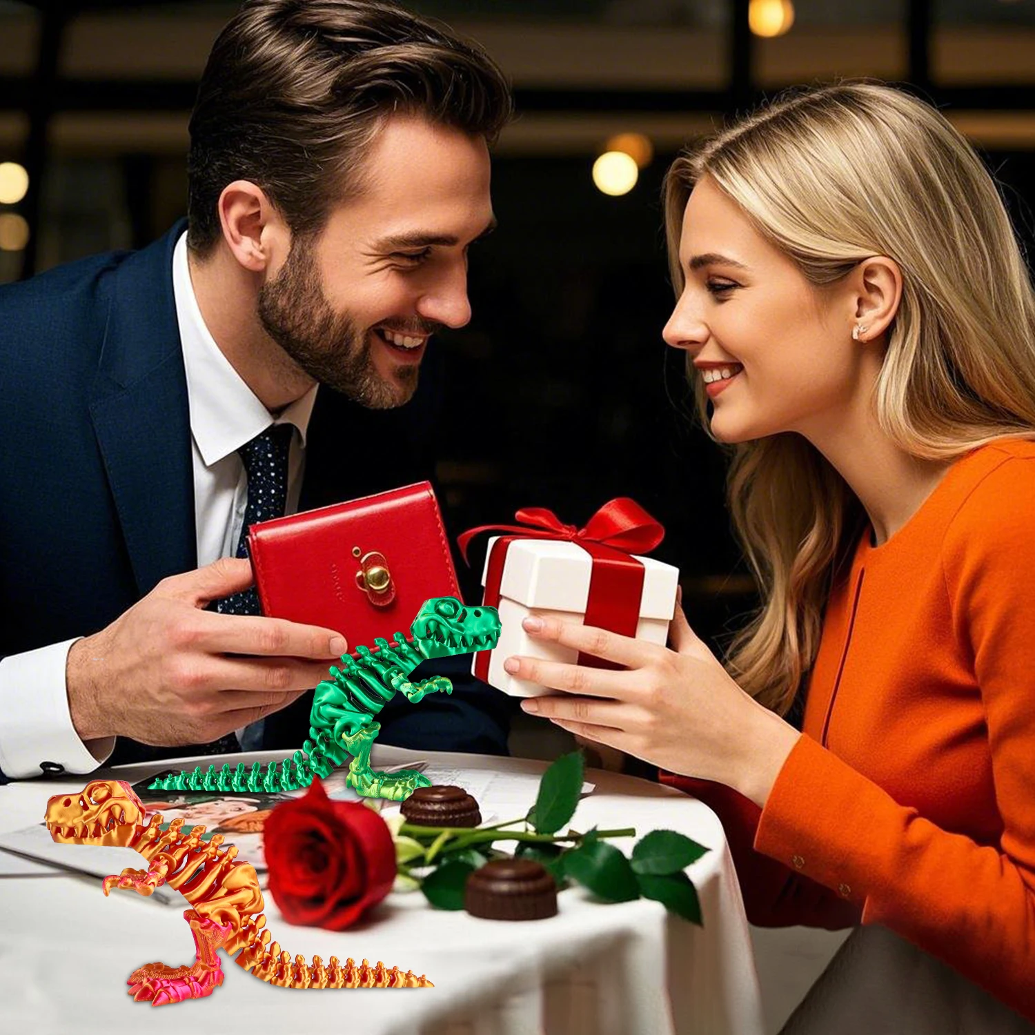 نموذج ديناصور تيرانوصور ريكس مطبوع ثلاثي الأبعاد مع وصلات متحركة وذيل وأطراف قابلة للوضع، ديكور مكتب واقعي، هدية لمحبي الدينو