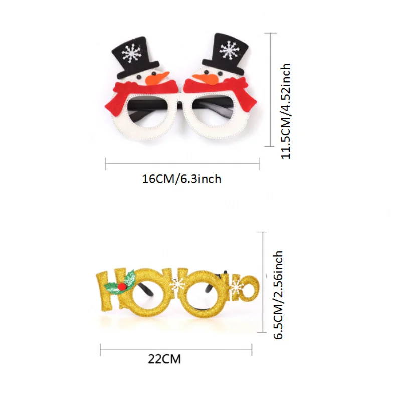 Christmas glasses frame decoration，Christmas Snowman Old Man Costume Props Hanging Ornaments Headband Set，Photo Party Activity G