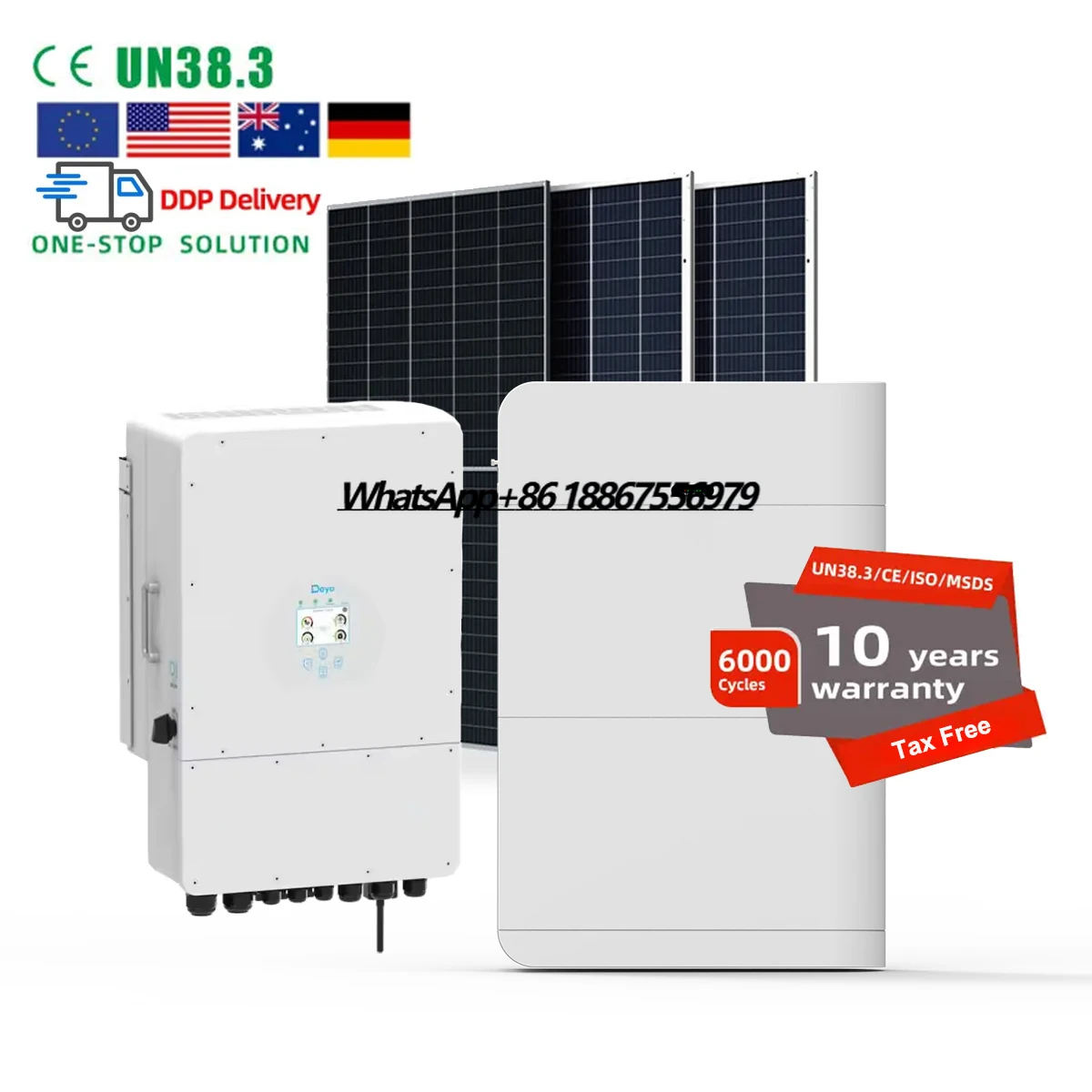 

Residential Home Appliances 5KW 10KW 15KW Solar Energy Storage System with Lifepo4 Power Station Solar Panel System w