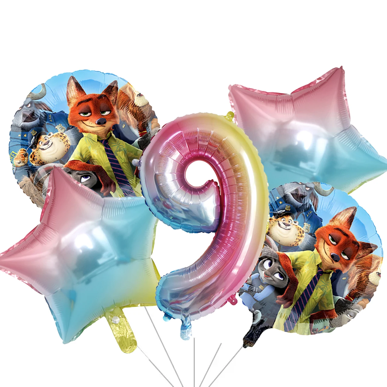 Zootopia 2 حفلة عيد ميلاد بالون للديكور رقم الطفل 1-9 الألومنيوم فيلم بالون مجموعة استحمام الطفل حفلة عيد ميلاد لوازم