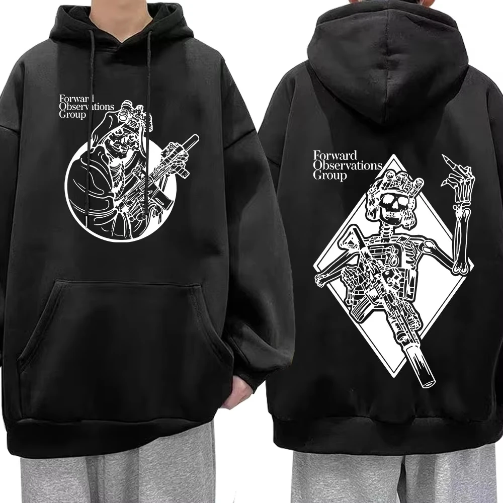 

Gbrs Forward Observations Group Hoodie Punk Skeleton Gothic Hoodies Men's Fashion Vintage Graphic Hooded Sweatshirt Streetwear
