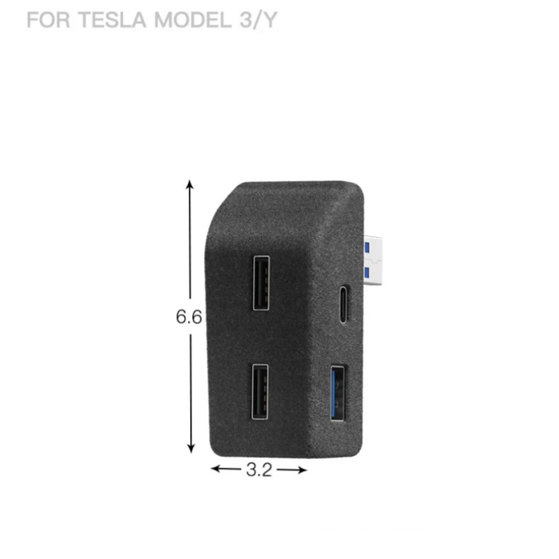 Tesla Model 3 Y Highland Juniper 빠른 충전기 4 USB 션트 허브 Flocking Adapter Powered Splitte 용 YZ 글러브 박스 도킹 스테이션 썸네일 2