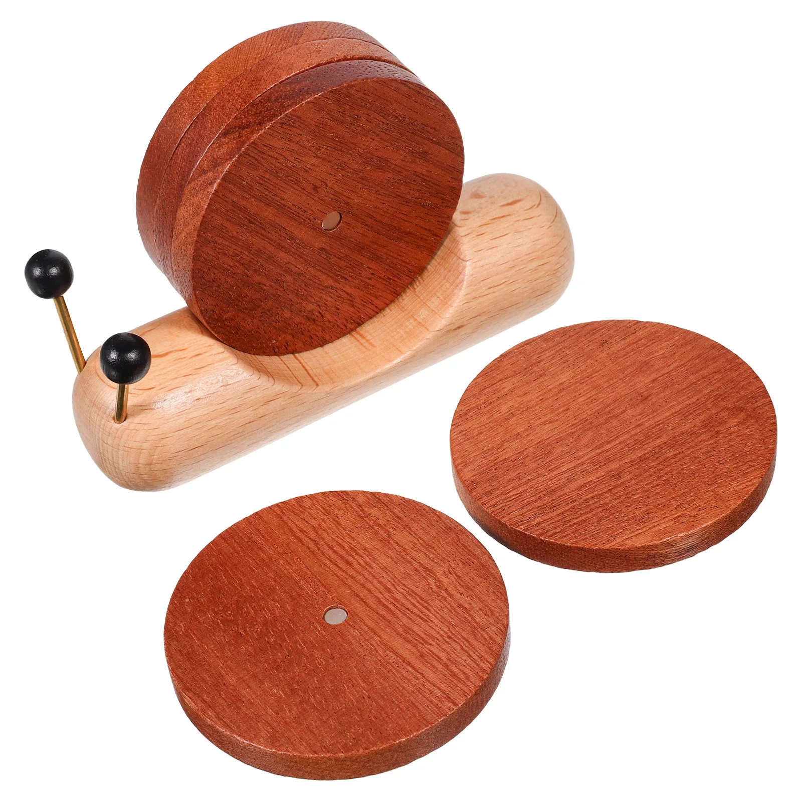 

5pcs Coaster Set Wooden Snail Design Home Office Use Protect Surfaces Unique Gift Birthday Housewarming Party Favors Table