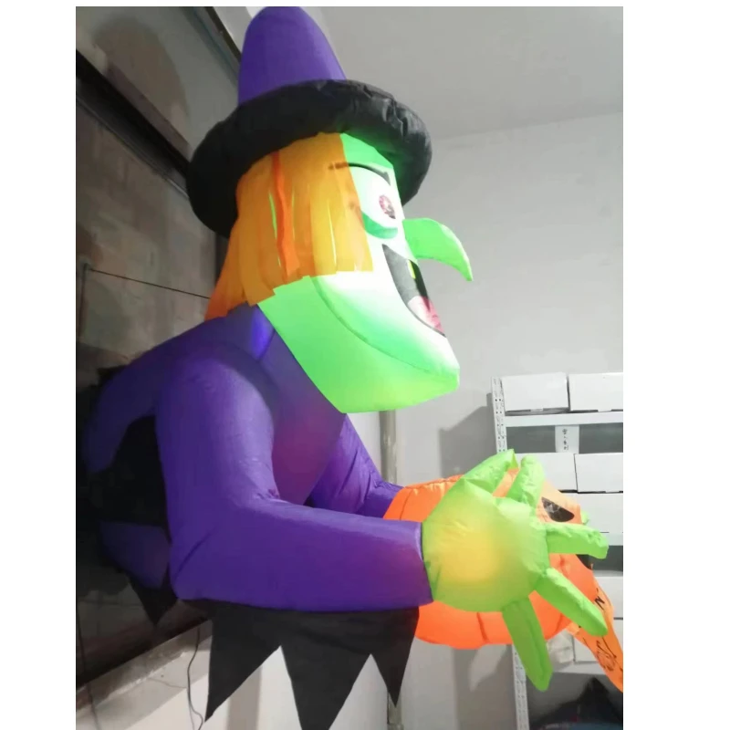 ハロウィーンのための装飾的なライトを備えたインフレータブルウォールクライミング魔女モデル,屋外の装飾,パーティーや庭の装飾,1.35m, 4.5ft