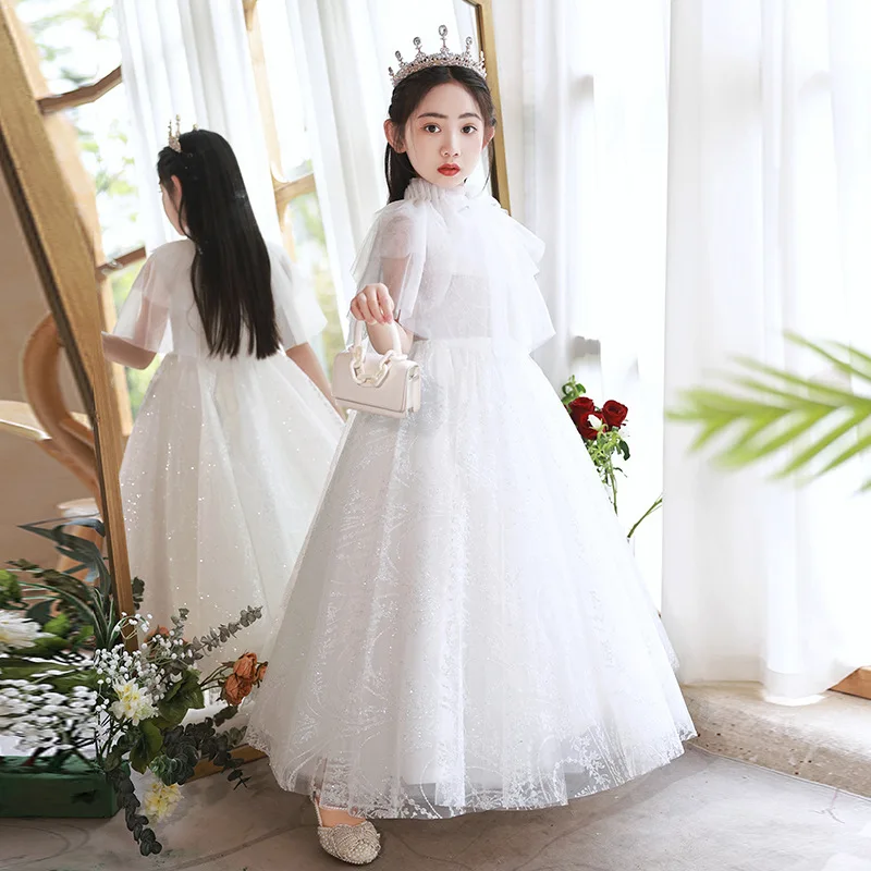 

Girls' Dress Summer New Children's Puffy Tulle Princess Dress Host Piano Sweet Girls' Dress