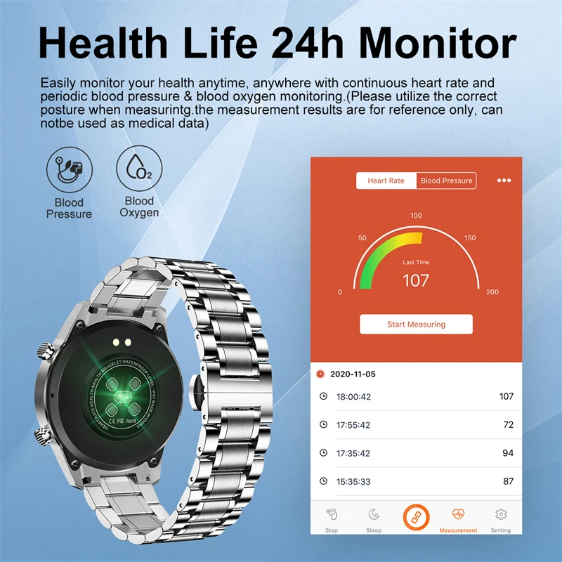 LIGE 2024 Astuto Della Vigilanza Per Gli Uomini Cerchio Completo Touch Screen Bluetooth Chiamata Uomini Smartwatch Impermeabile Sport Attività Orologio Fitness + Box