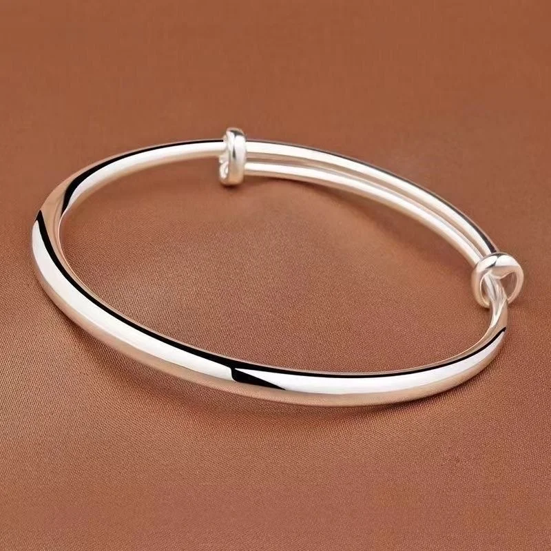 Simple, Classic, Personalized Silver Color Bracelet with an Open Mouth, Women's Silver Color Bracelet, Smooth Surface Bracelet