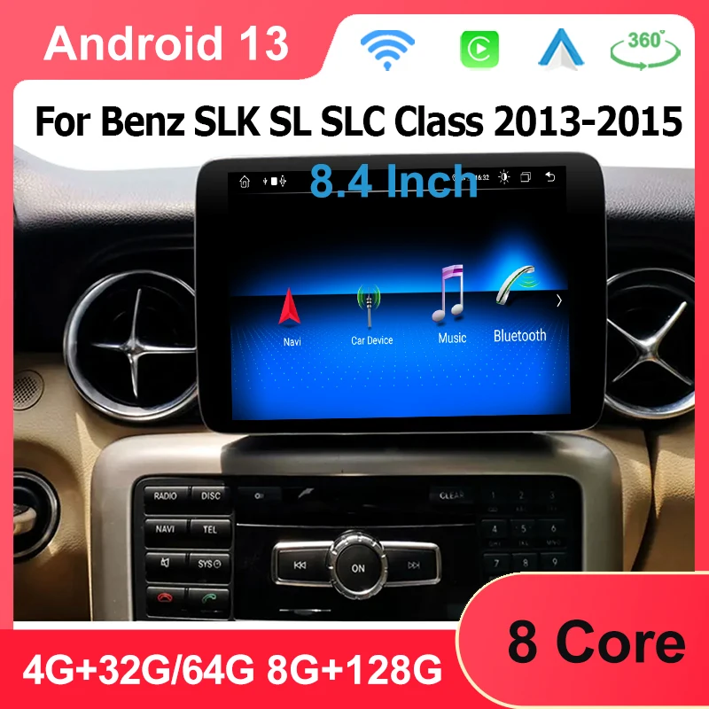 8.4 Inch 8+128G Android13 Multimedia Video Radio Stereo Player GPS Navigation For Mercedes Benz SL W203 SLK SLC W197