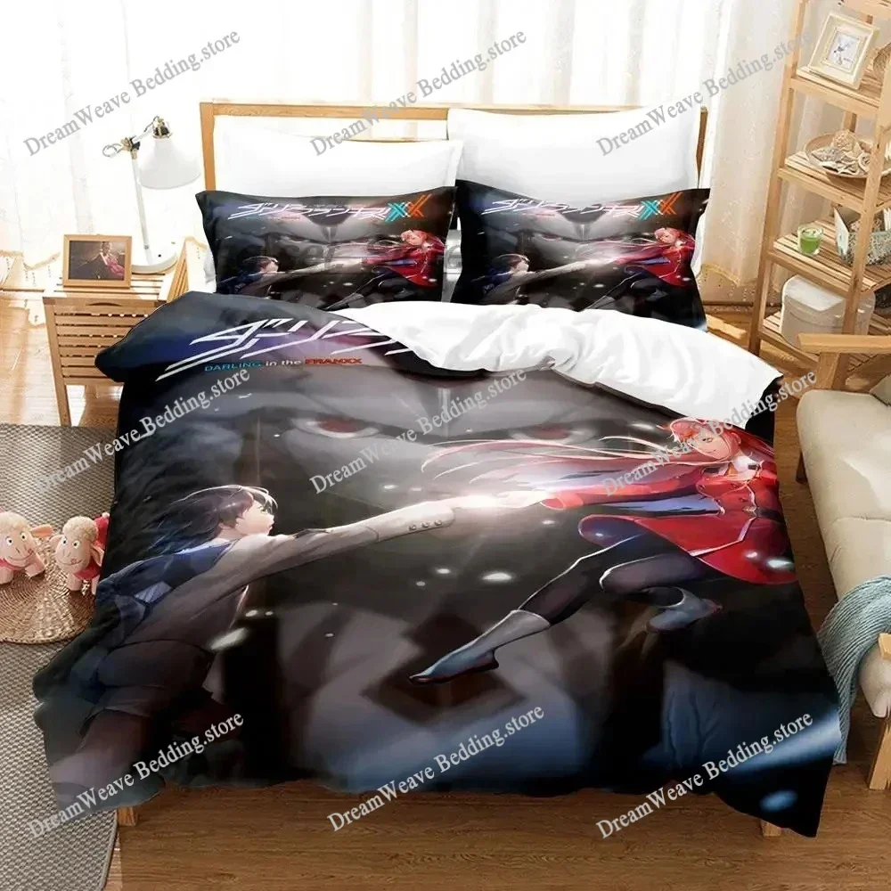 Darling in The Frank XX Bedding Sets Japan Anime Game Figure 3D Printed Duvet Cover Sets Twin Queen King Single Size Bedclothes