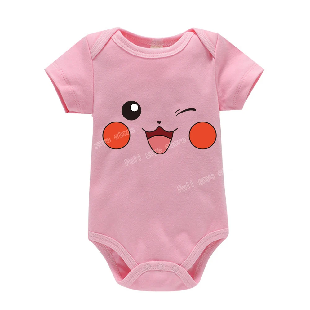 Pokemon Bodysuits Cute Elf Expression One-Pieces Pikachu Baby Clothing Toddler Romper Boys Girl Clothes Squirtle Jigglypuff