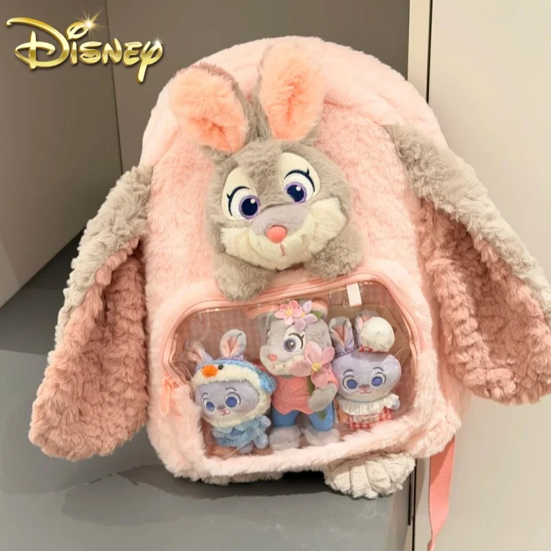 

Potdemiel Disney Zootopia Judy Fuzzy Plush Backpack Cartoon Rabbit Bag For Kids Boys Girls Birthday Daily School Travel Gift