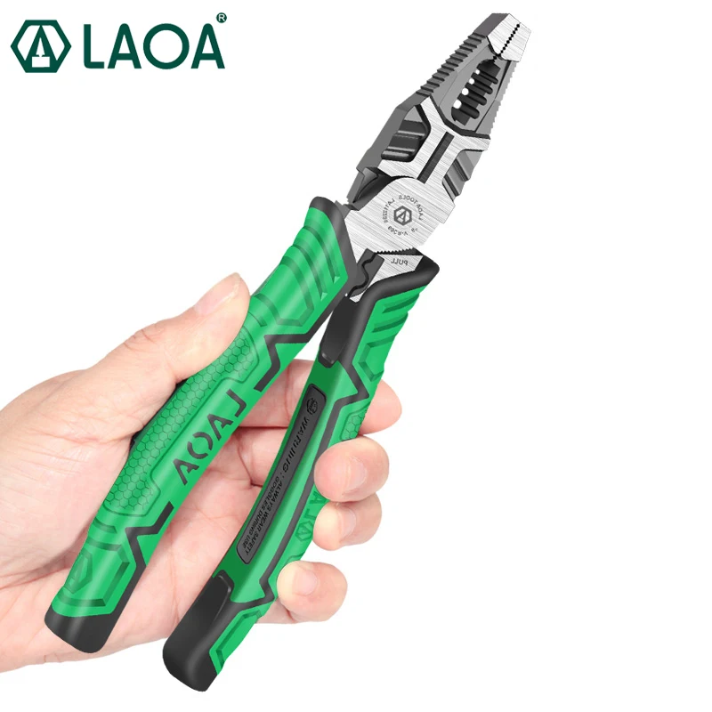 LAOA 8inch Multifunction Needle Nose Electrician Cutting Pliers Wire Stripping Terminal Crimping Hand Tools