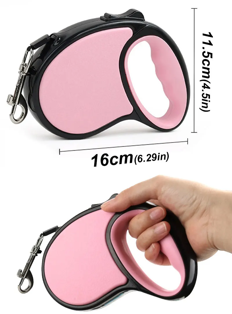 3/5 m langlebige, automatisch einziehbare Hundeleine aus Nylon, automatisch ausziehbare Leine für kleine und mittelgroße Hunde, Welpen-Gehleinen – Detail 3