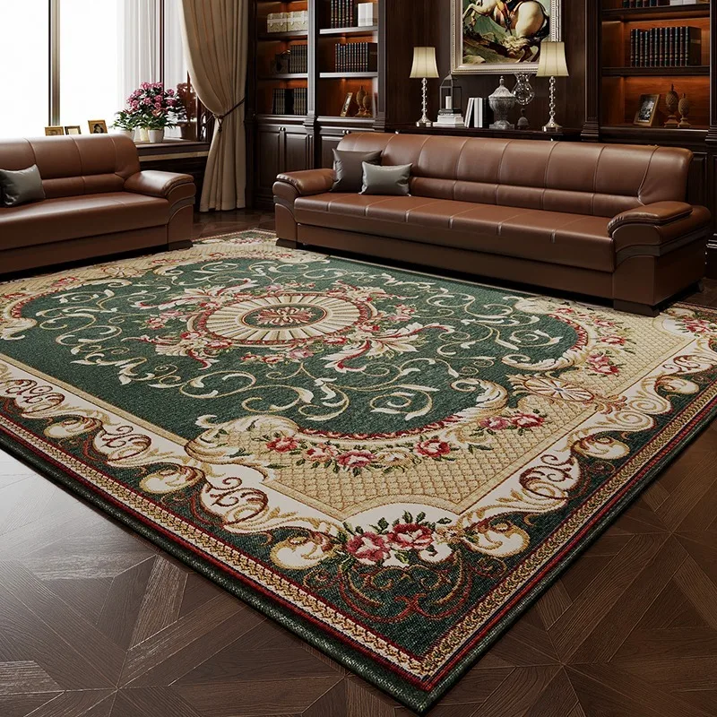 

American Dark Green High-end Living Room Carpet Home Decor Coffee Table Floor Mat Light Luxury Bedroom Bedside Rug Ковер Tapis