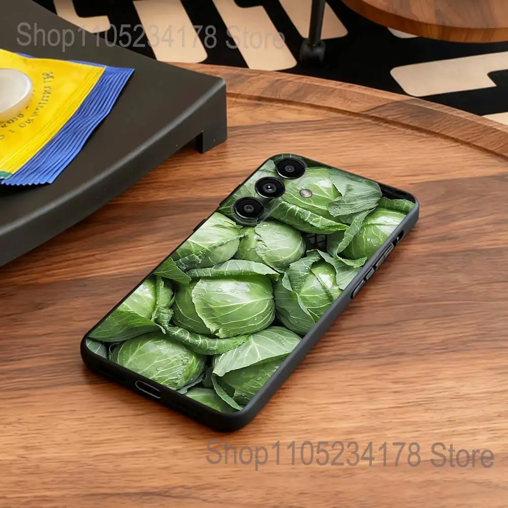 Green Vegetables Ins  Phone Case for Samsung S24 S22 S25 Ultra S9 S20 FE S23 Plus S10 S21 Shockproof Funda Cover
