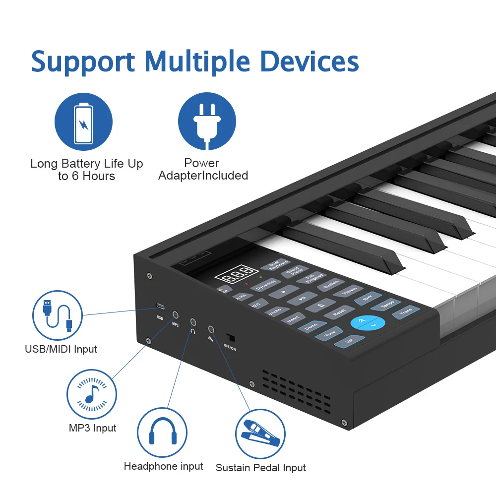 Professional Musical Keyboard Piano Keyboard Controller Midi 61 Keys Digital Electronic Organ For Adults