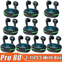 Pro 80 Bluetooth Earphones Smart Headphones Wireless Headset Mini Earbuds Wholesale Microphones Sport TWS Bluetooth Watch PK X15