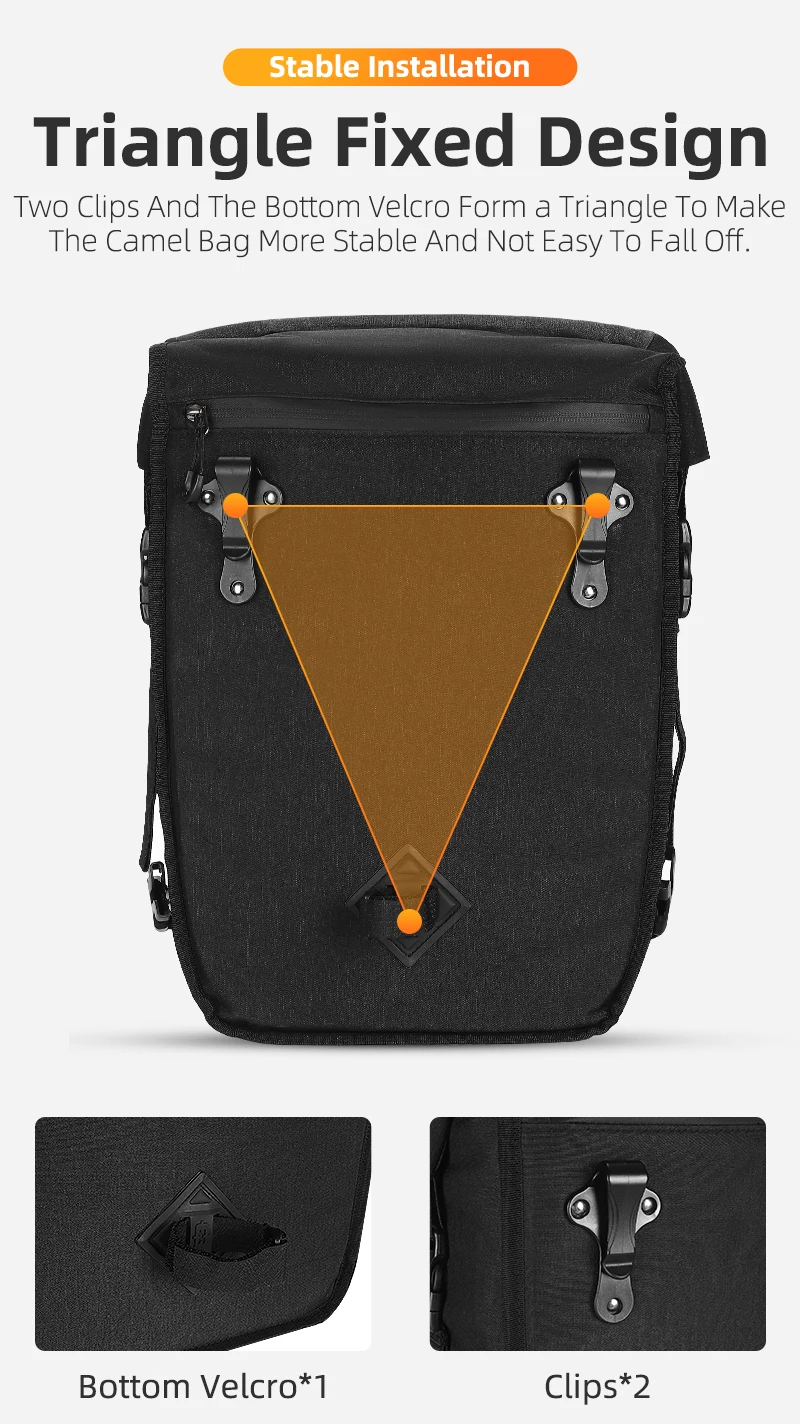 WEST BIKING Wasserdichte Fahrradtasche 17-29L Große Kapazität Fahrrad-Gepäckträgertasche Langstrecken-Reisetasche MTB Rennrad Zubehör – Detail 8