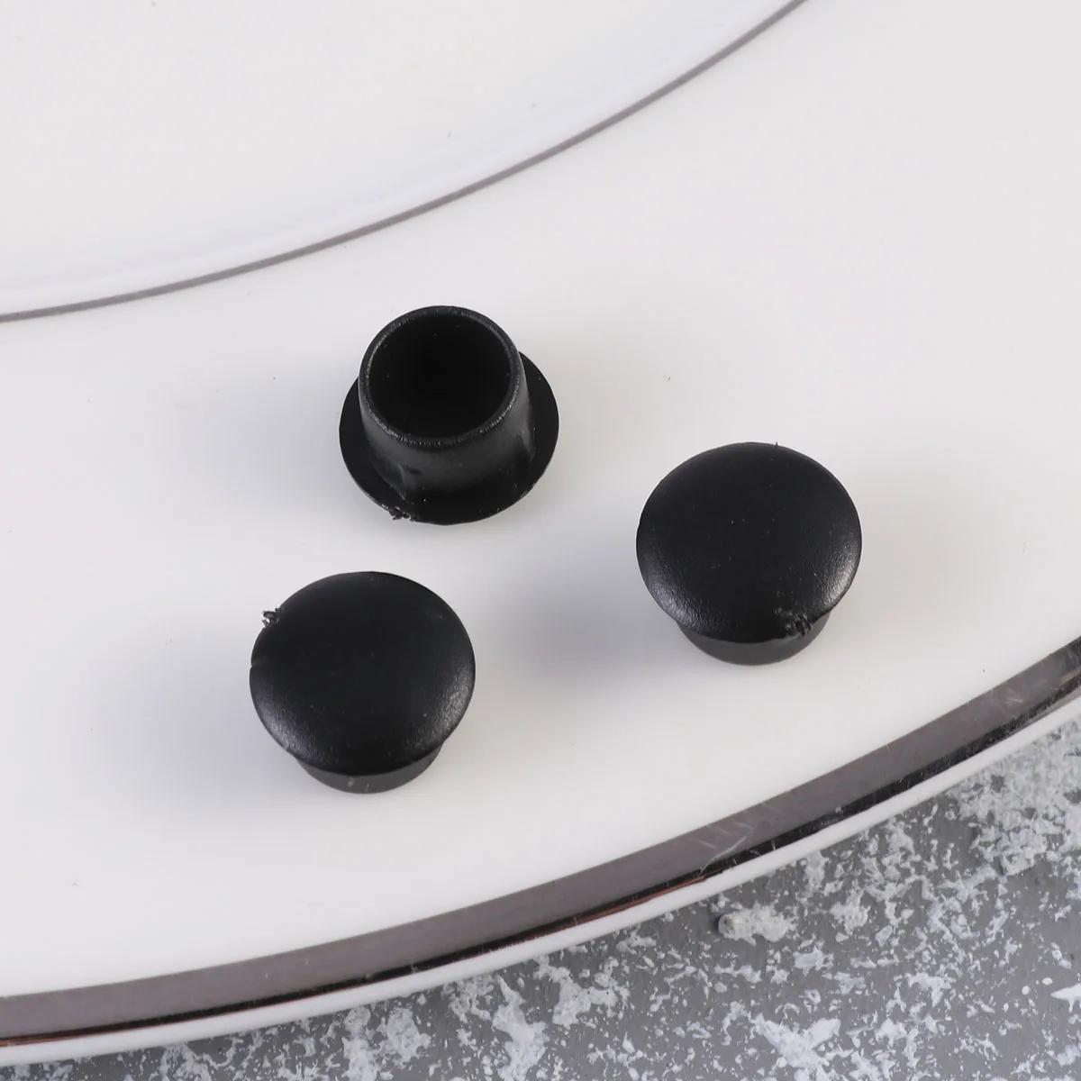 

50 PCS Cupboard Hinges Screw Cover Decorative Cabinet Plate Door Furniture Black