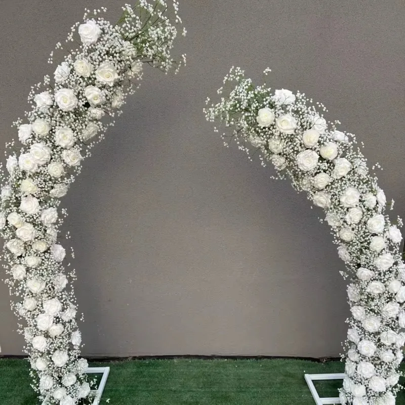 

Outdoor Wedding Arch Backdrop Wedding Horn Door Artificial Flower Arch Flower Rack