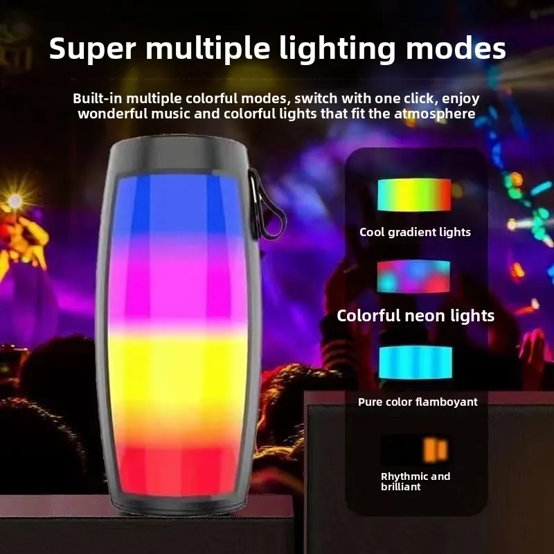 Colorful Lights Portable Bluetooth Small Speaker Colorful Ambient Light Mini High Sound Portable Audio