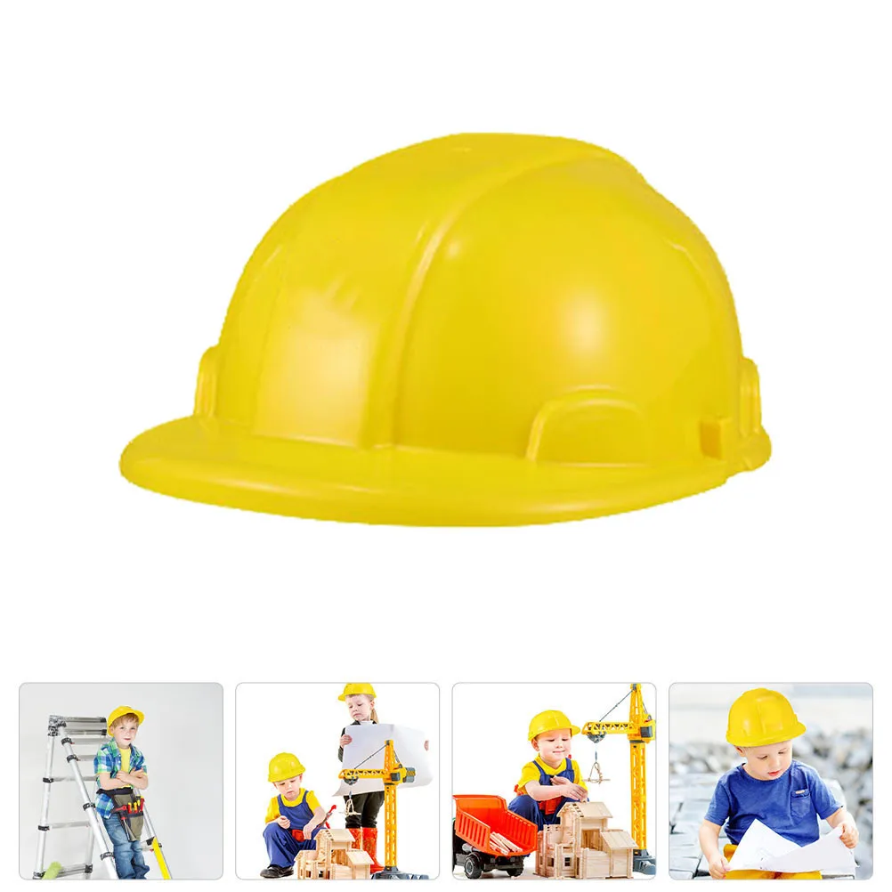 หมวกพลาสติกสำหรับเด็ก 6 ชิ้น ชุดของเล่นธีมก่อสร้าง ของชำร่วยงานปาร์ตี้ ชุดแต่งกายสำหรับเด็กเล่นบทบาทสมมติ