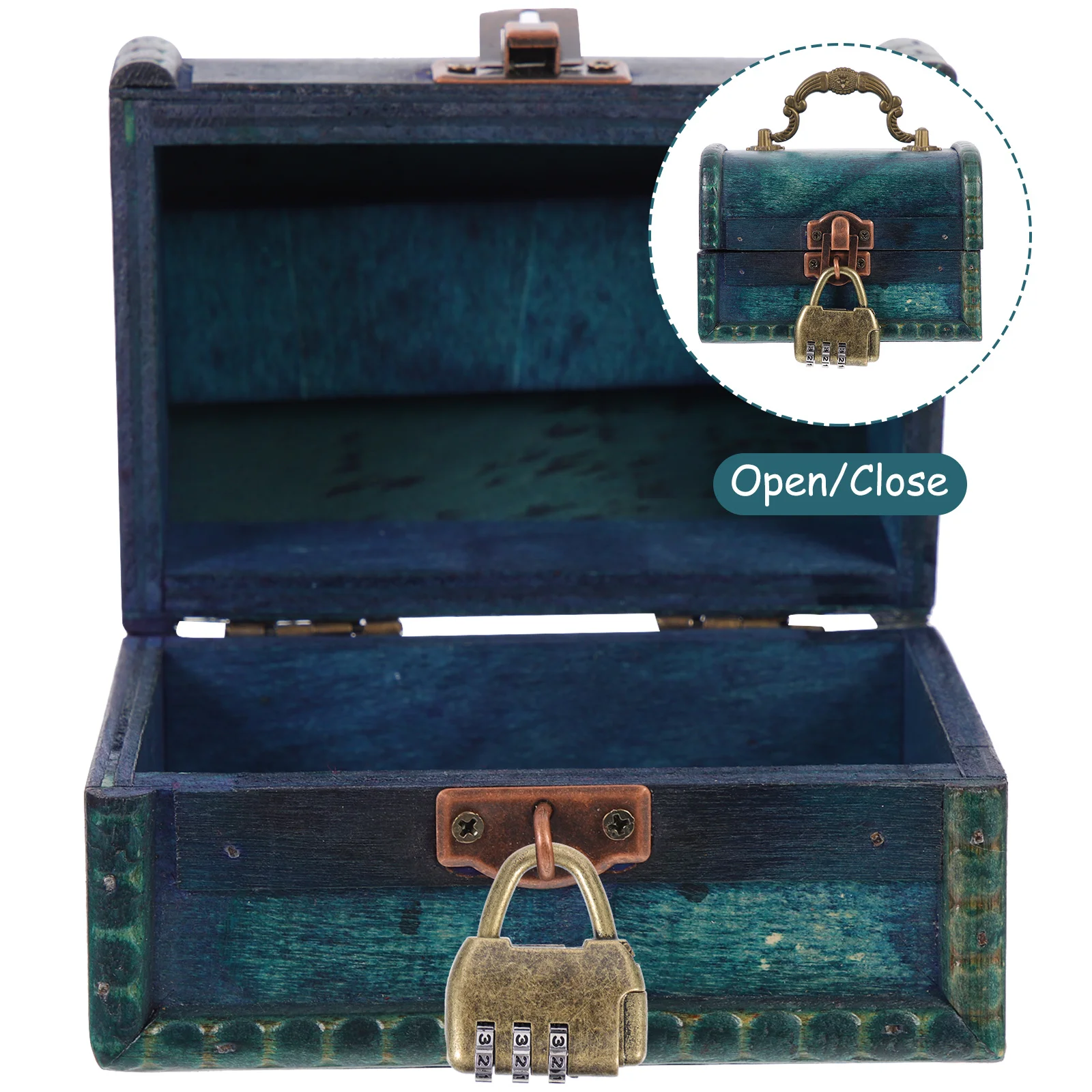 

Vintage Wood Jewelry Box Retro Storage Case for Home Desktop Decorative Organizer Earring Ring Bracelet Storage Container