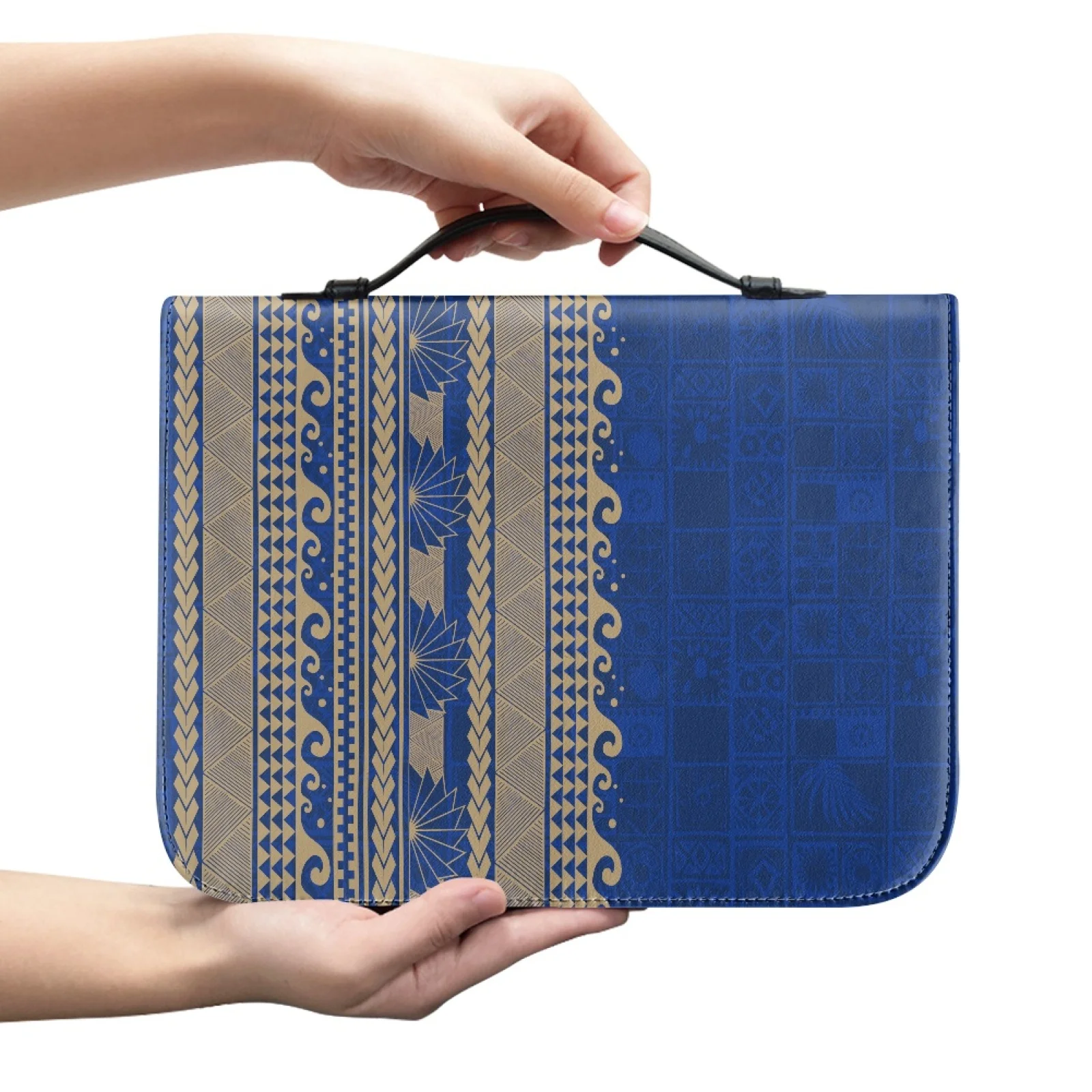 XIXIRIMIDO Blue Beige Pattern 2026 Collection Bible Hand Bag PU Leather Large Capacity Bible Cover for Bible Study