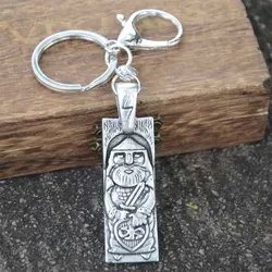 Nostalgia Slavic Kolovrat Perun Sword And Shield Viking Men Keychain Slav God Of Thunder And Lightning Mythology Pagan Jewelry