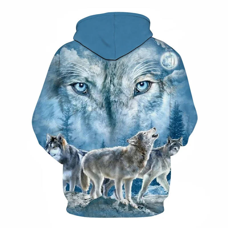 2021 New Hoodies For Men And Women 3D Printing Ferocious Wolf Head Sweatshirt Kids Fashion Hip Hop Casual Coat Men Clothing Tops