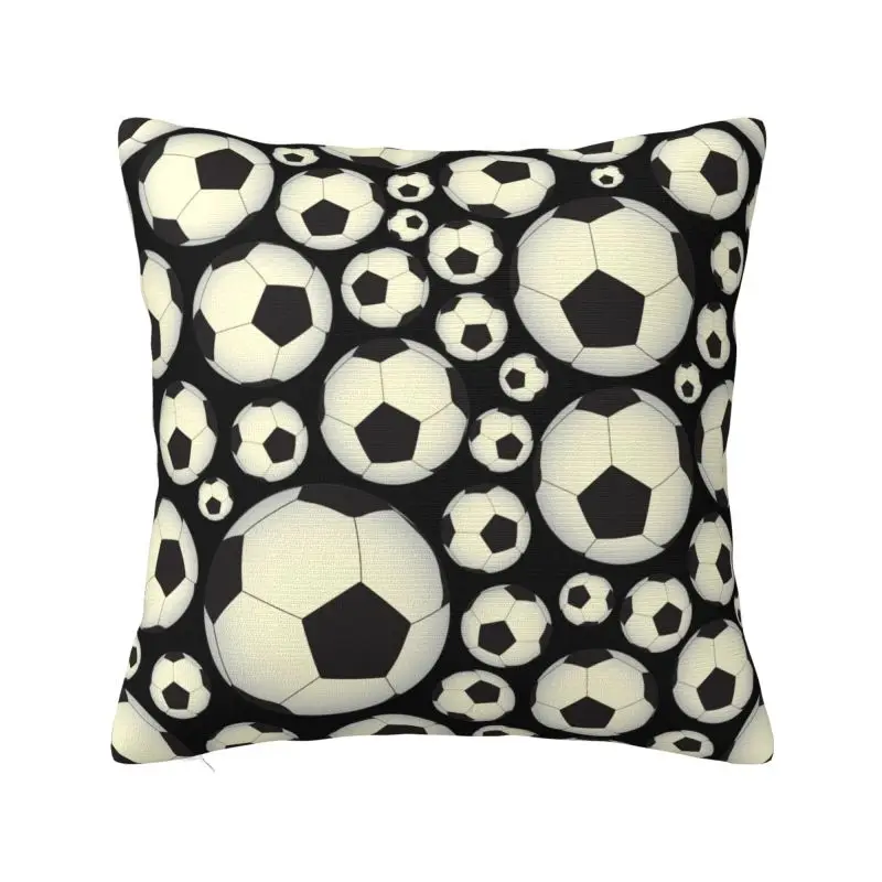 

Custom Soccer Balls Lover Football Pattern Pillow Covers Sports Gift Luxury Cushion Cover Soft Pillowcase