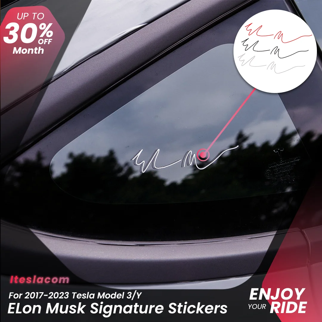 Elon Musk Signature Car Sticker Creative Stickers Model3 Automobile Decals For Tesla Model S 3 X Y 2023 Auto Accessories