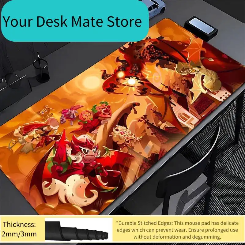 Mauspad Kawaii Cartoon Drache Schreibtisch-Mausmatte Laptop Anime Cookies Run Kingdom Mousepad PC Niedliches Gamer-Schrank-Tastaturpad Geschenk