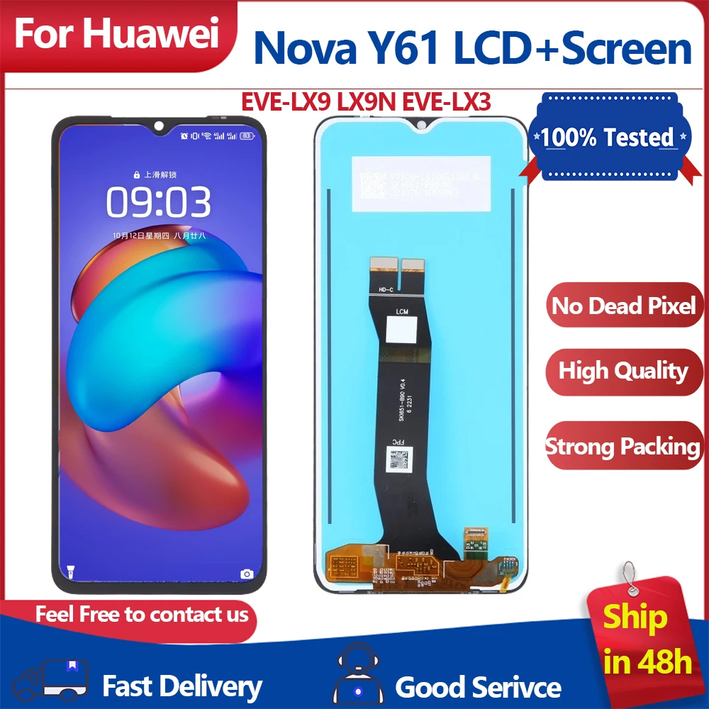 

LCD Screen for Huawei Nova Y61 with Digitizer Full Assembly Display Phone Touch Screen Repair Replacement Part