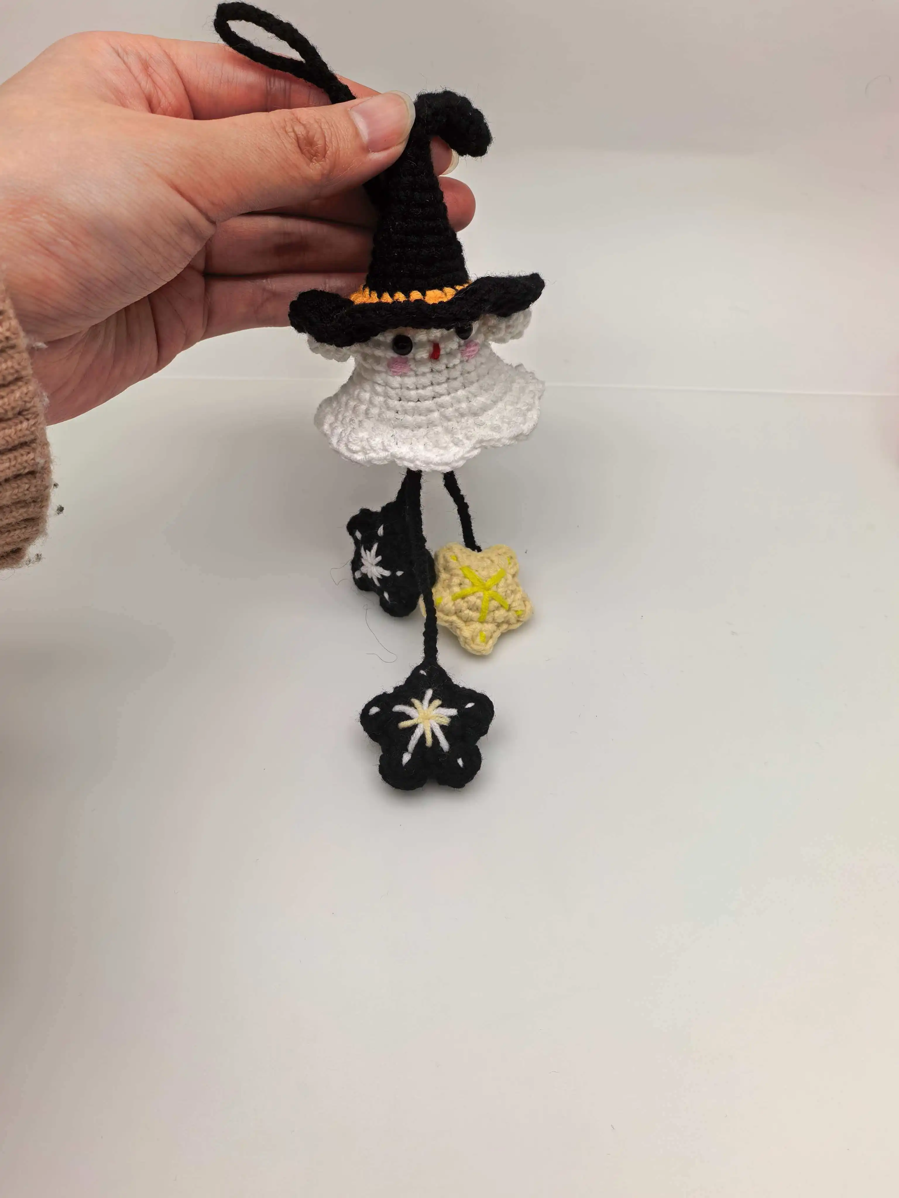 New Year Handmade Yarn Crochet  Creative Car Hanging Gift  Knitting Halloween Halloween witch pendant, bag pendant, birthday gif