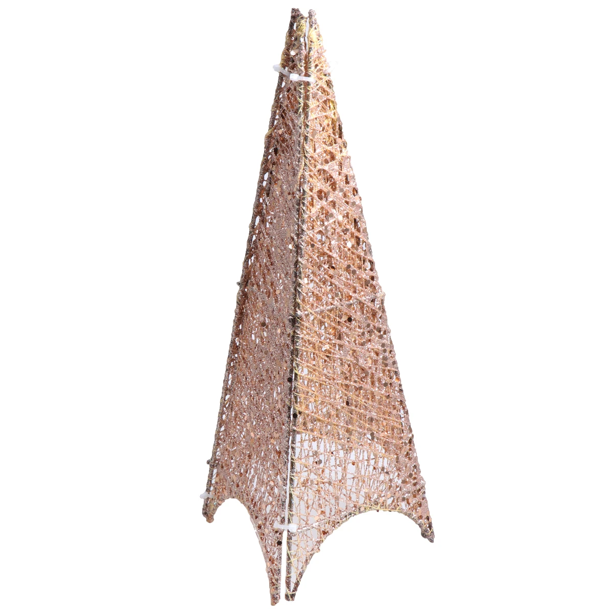 

40Cm Glowing Christmas Tree Decorative Tower Shaped Metal Mini Christmas Tree For Home Party Festival Ornament Rose Gold