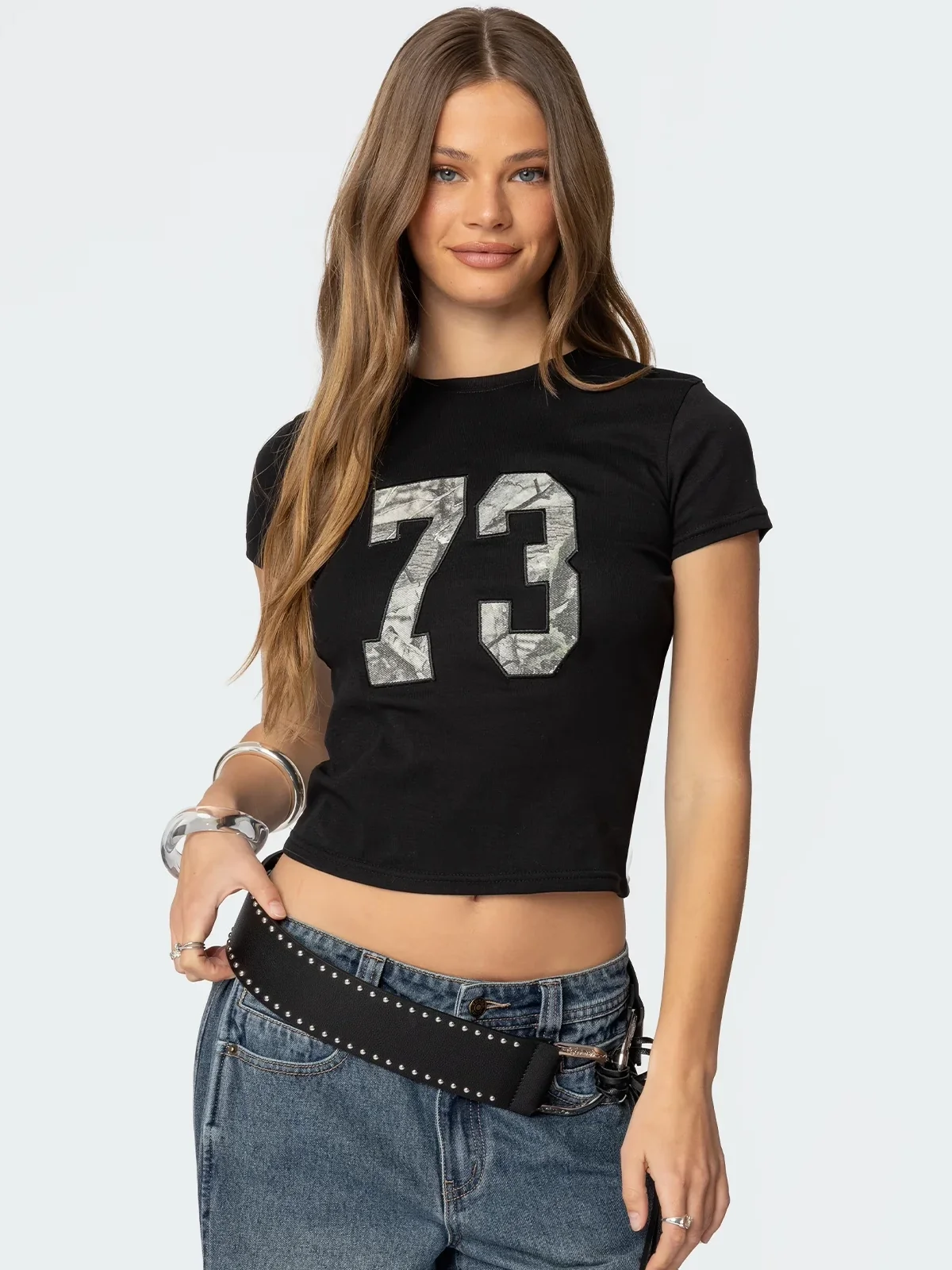 

Новая американская камуфляжная футболка с коротким рукавом для девочек, модный топ с круглым вырезом, влагоотводящая, повседневная, летняя футболка