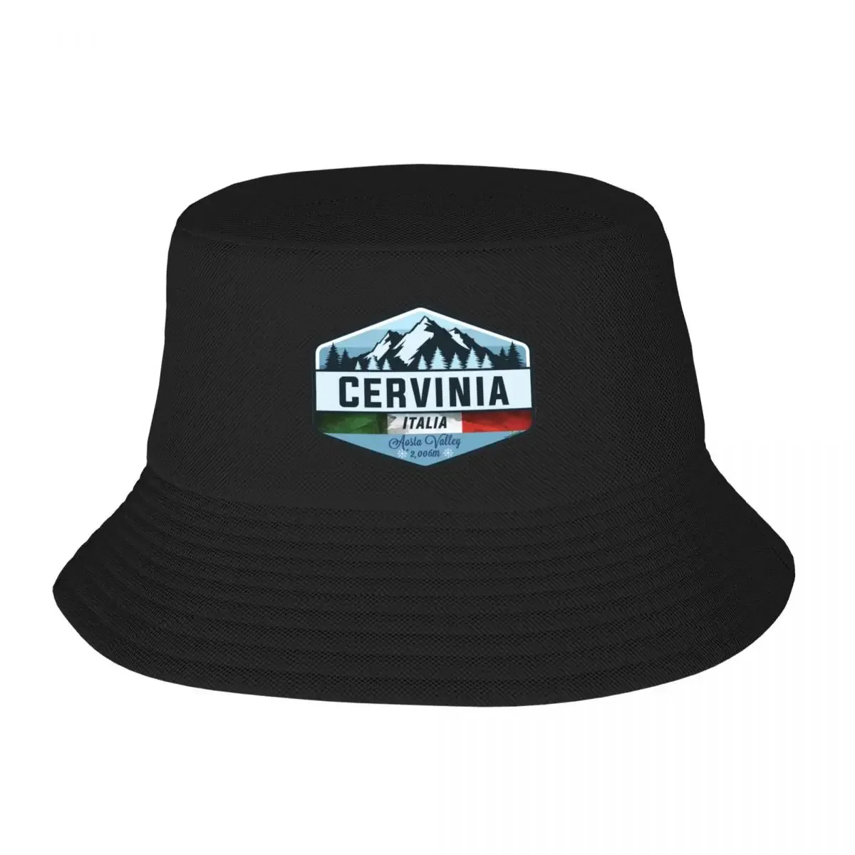 Cervinia Italy Italia Ski Skiing Sticker T-Shirt 01 Bucket Hat Trucker Hat Luxury Hat black Thermal Visor Hats For Men Women's