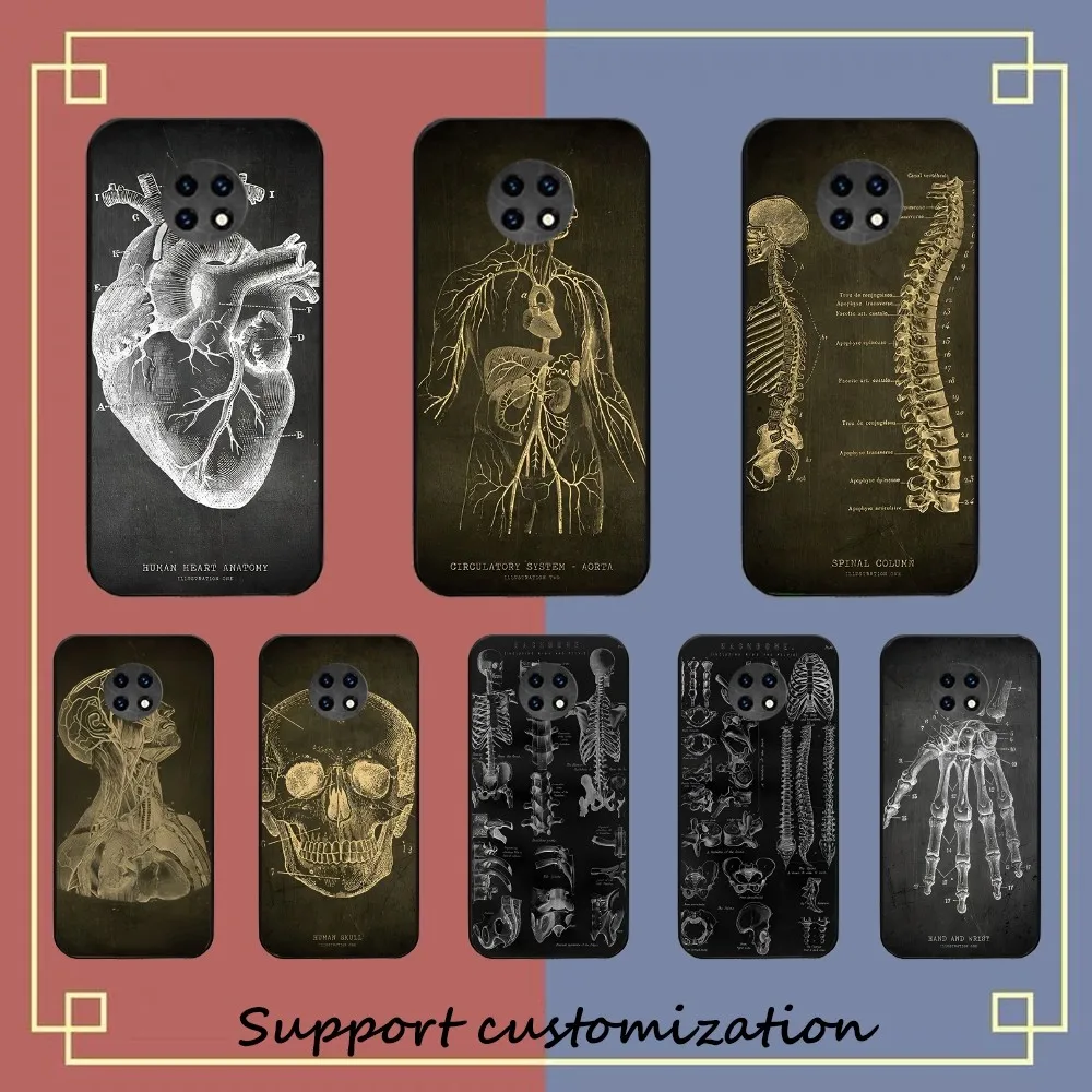 

Anatomical Skeleton Chalkboard Phone Case For Redmi Note 4 X 5 A 6 7 8 Pro T 9 Pro 9S 10 Pro 11 Pro 11S 11Epro PocoM3pro