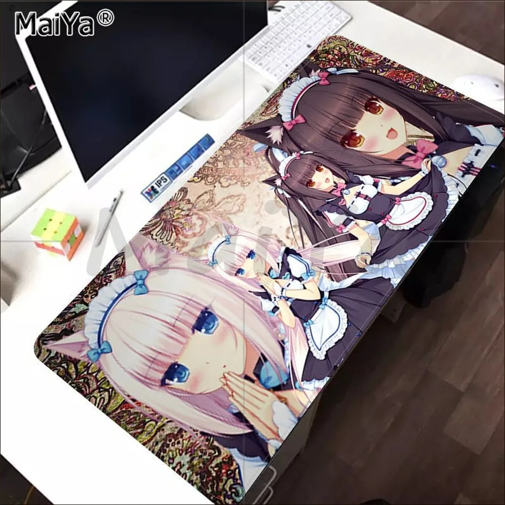 Nekopara anime mousepad bonito durável borracha mouse pad tamanho para csgo jogador de jogo desktop computador portátil